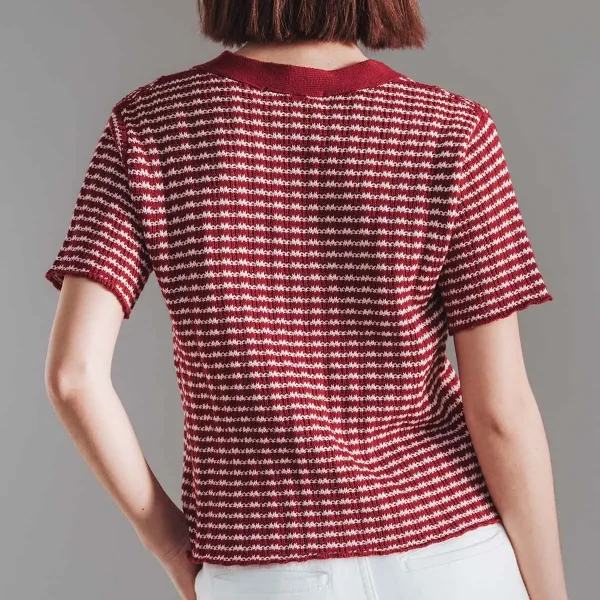 The Beach House Cardigan Cherry Stripe - Image 2
