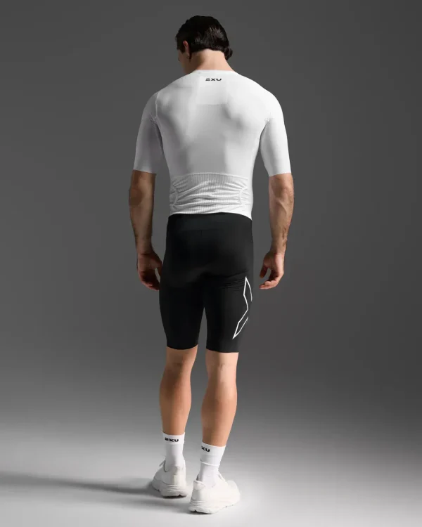 2XU Men Light Speed React Sleeved Trisuit - Black / White - Image 3