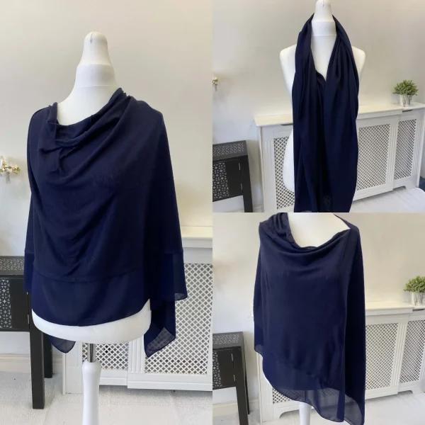 Chiffon Edged 3 in 1 Ladies Poncho - Image 3