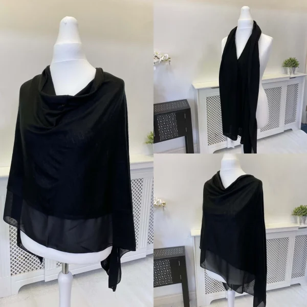 Chiffon Edged 3 in 1 Ladies Poncho - Image 8