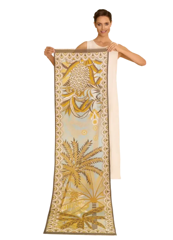 Powder Designs Cotton Scarf - Patterned Palms - Image 3