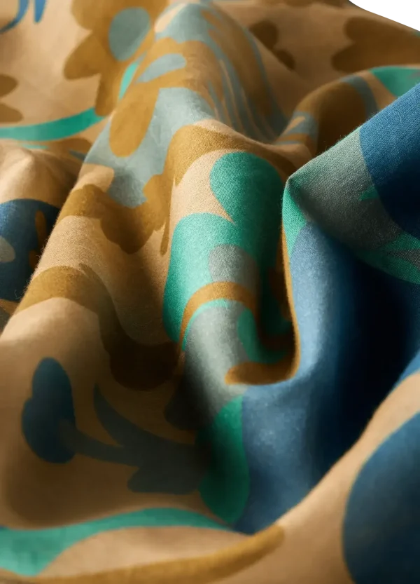 Powder Designs Cotton Scarf - Springtime Floral-Denim - Image 2