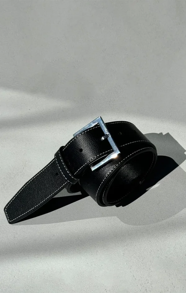 THE CARRIE BLACK TOPSTITCH BELT - Image 4