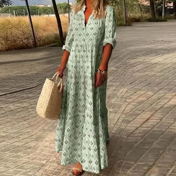 Valery - kraagstaande maxi jurk - Image 3