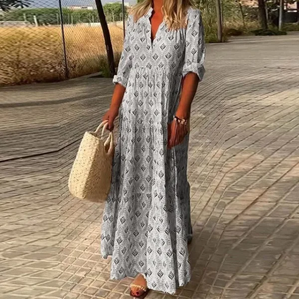 Valery - kraagstaande maxi jurk - Image 4