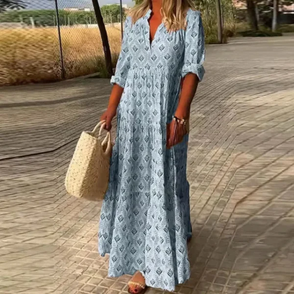 Valery - kraagstaande maxi jurk