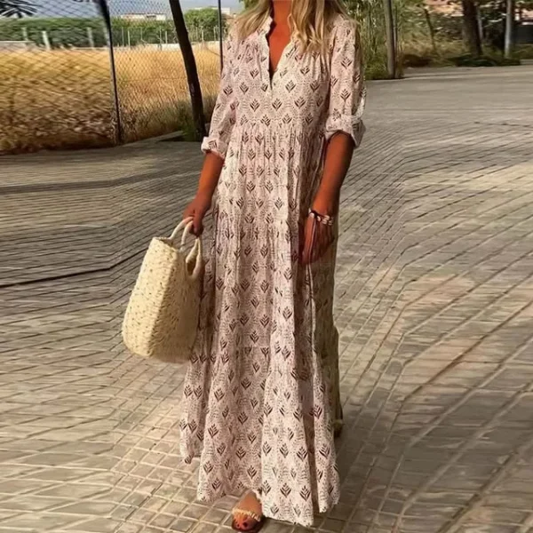 Valery - kraagstaande maxi jurk - Image 2