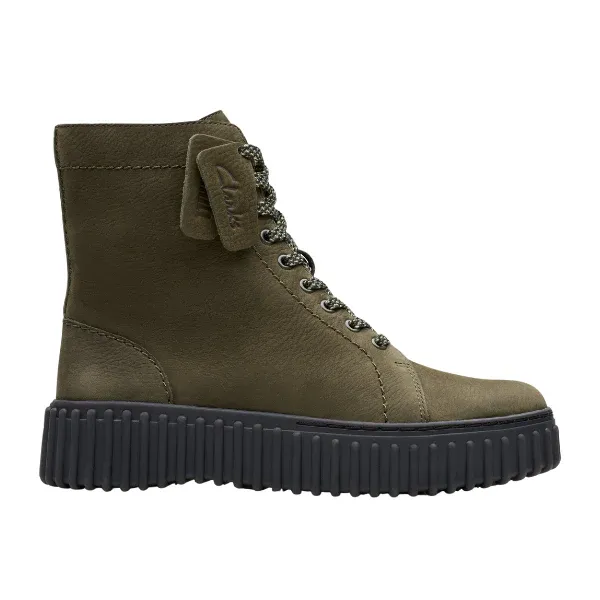 Clarks Women's Torhill Rise Dark Green Nubuck - Image 2