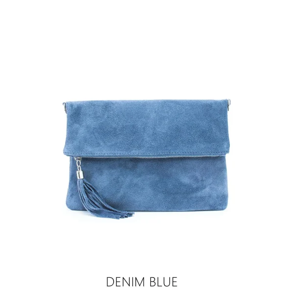Real Suede Folded Pouch Bag (11 colours) - Image 11