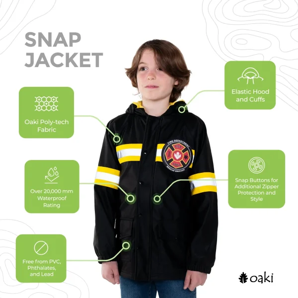 Lined Rain Jacket, Fireman Rescue (runs large, recommend sizing down) - Image 2