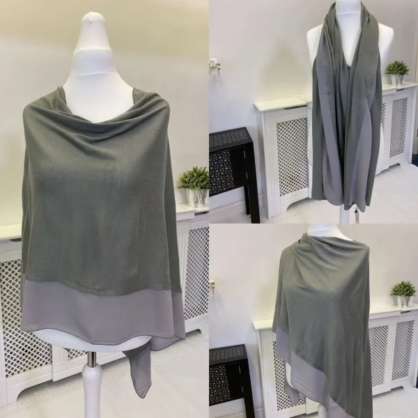 Chiffon Edged 3 in 1 Ladies Poncho - Image 12