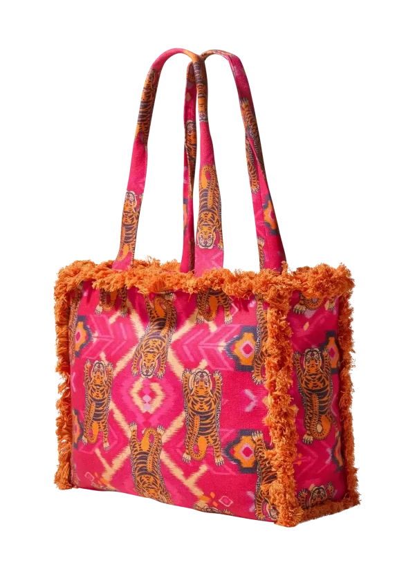 Powder Design Fringed Box Tote Bags - Image 4