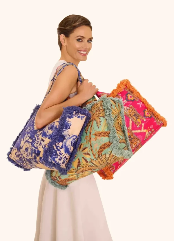 Powder Design Fringed Box Tote Bags