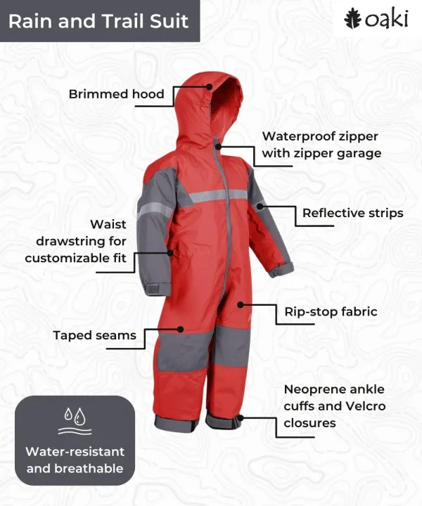Children's Trail Suit, Fiery Red - Image 2