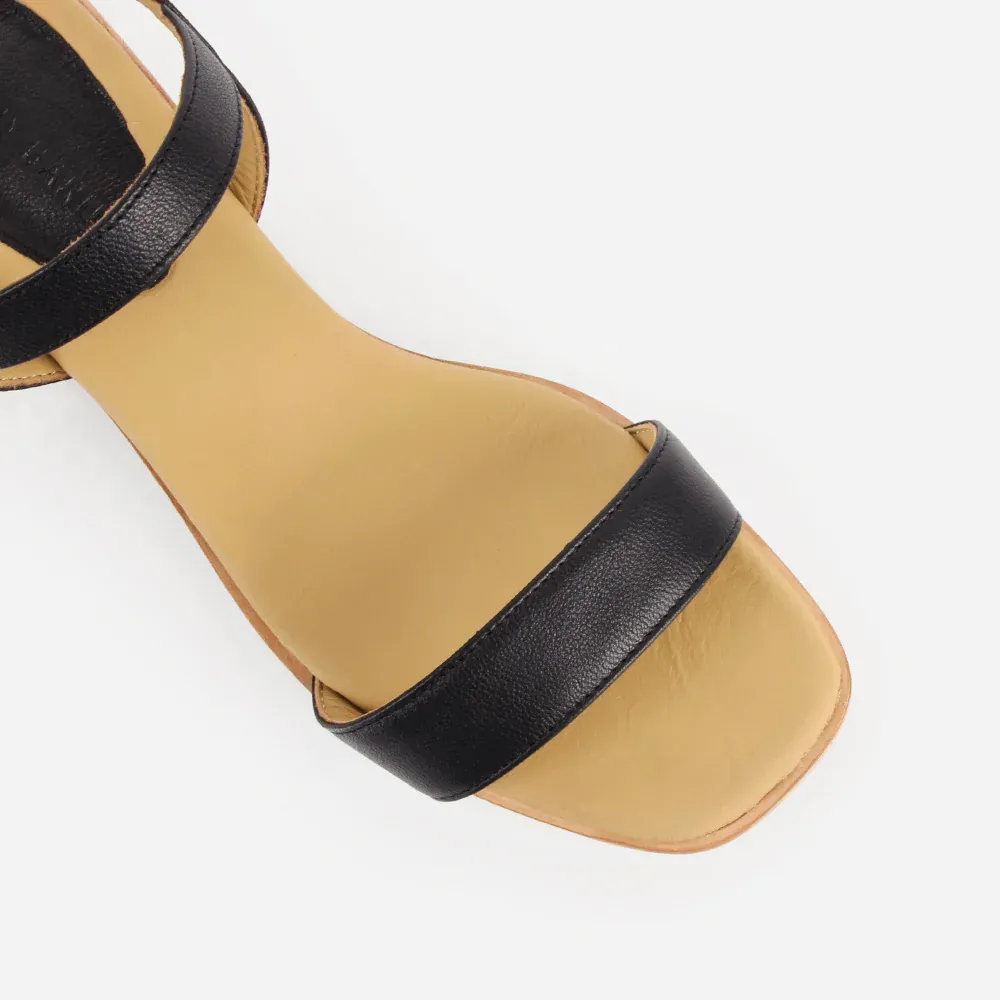 The Social Heeled Sandal Black Micro Pebble - Image 6