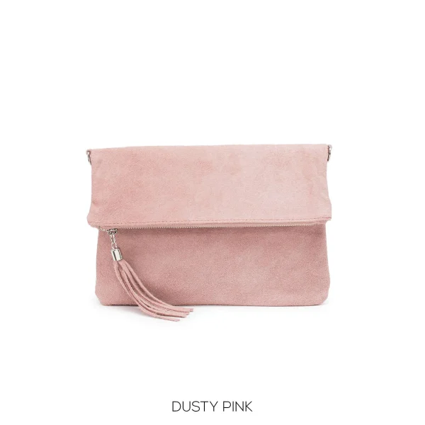 Real Suede Folded Pouch Bag (11 colours) - Image 12