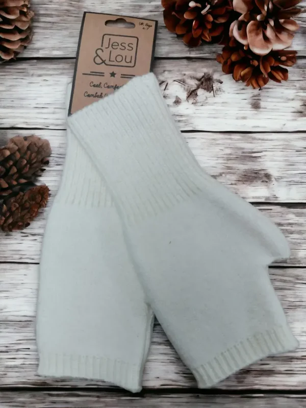 Jess & Lou - Cosy Plain Knit Fingerless Gloves - Image 2