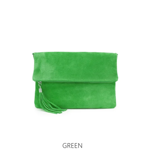 Real Suede Folded Pouch Bag (11 colours) - Image 6