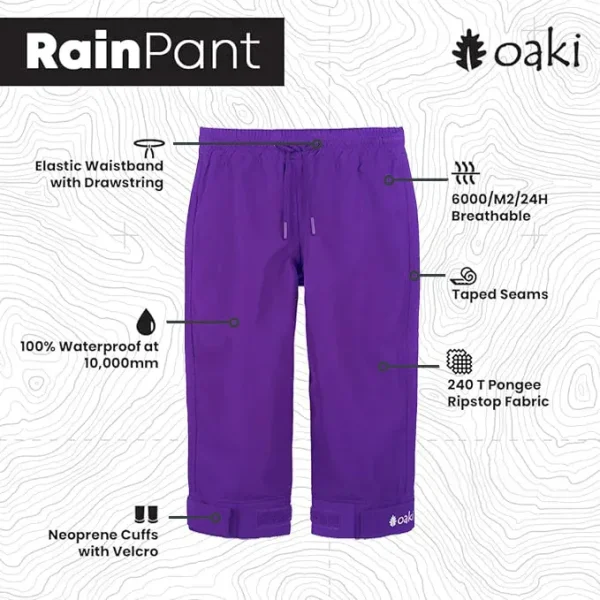 Children's Trail Pants, Galaxy Purple - Image 3