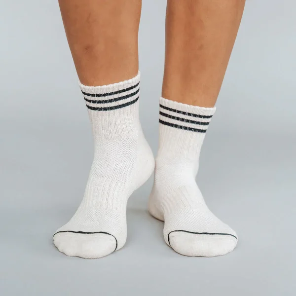 Le Bon Shoppe Girlfriend Socks Oatmeal with Black - Image 2