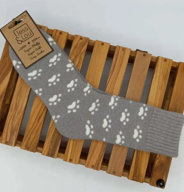 Jess & Lou - Pouncing Paw Rib Cosy Socks - Image 4