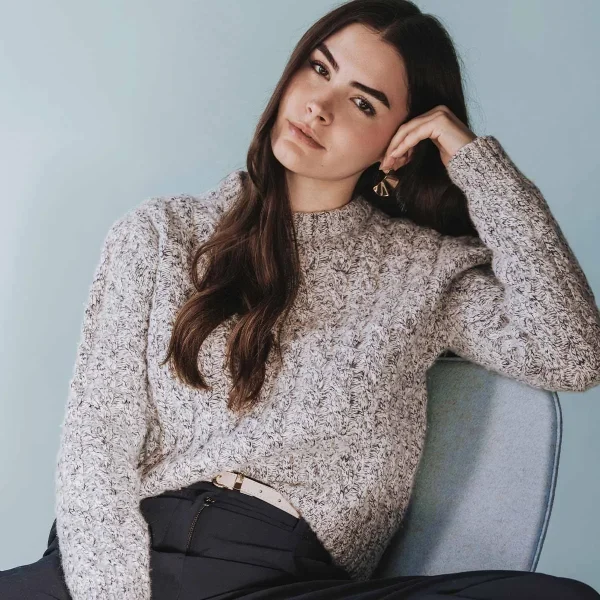 The Highlands Cable Knit Marine Melange