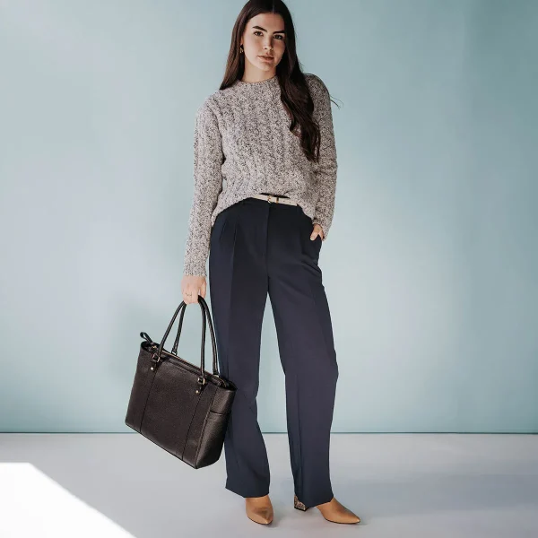 The Highlands Cable Knit Marine Melange - Image 2