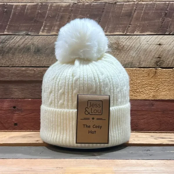 Jess & Lou - Unisex Cable Bobble Hat - Image 3