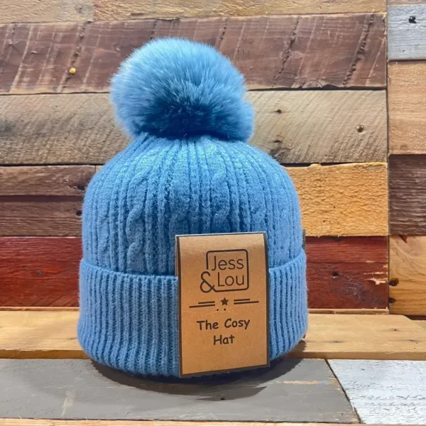 Jess & Lou - Unisex Cable Bobble Hat - Image 6