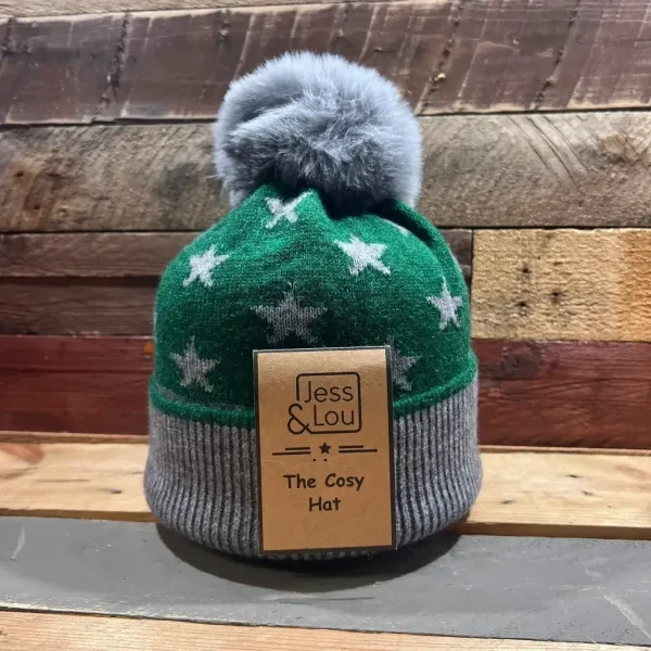 Jess & Lou - Unisex Star Cosy Bobble Hat - Image 2