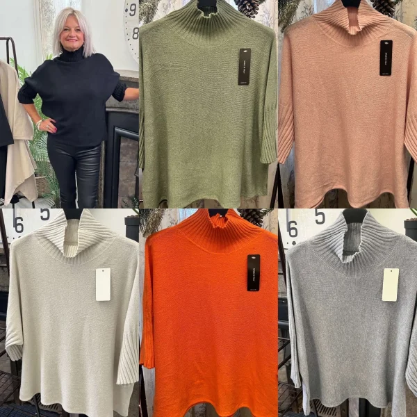 Tamara High Neck Ribbed Boxy Jumper
