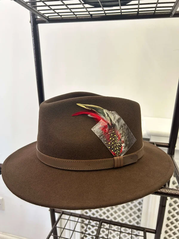 Structured Fedora with Feather Detail - Image 5