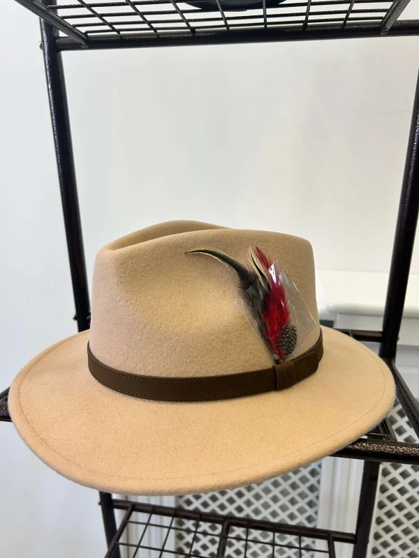 Structured Fedora with Feather Detail - Image 4