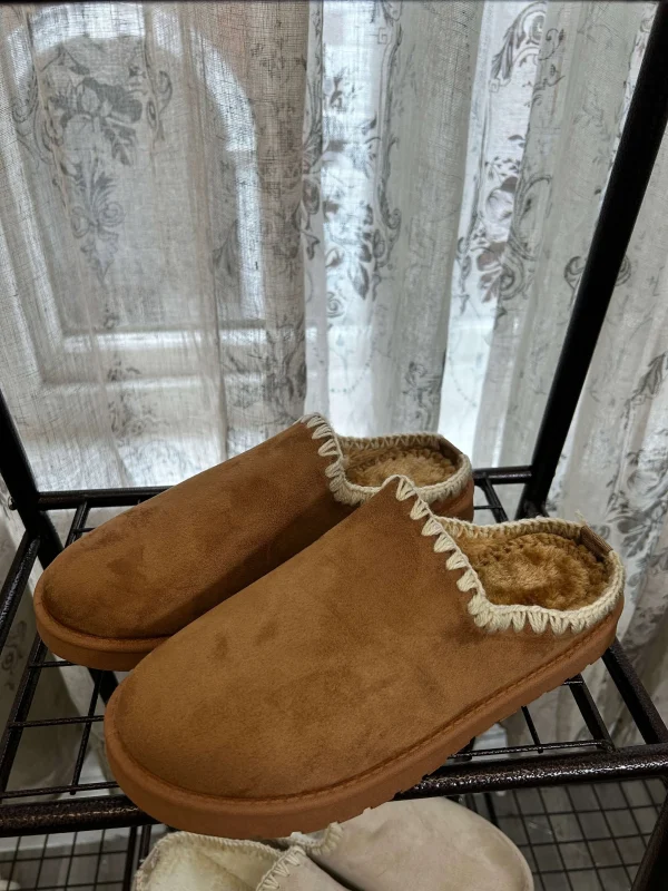 Tamsin Faux Suede Stitch Detail Slip On Mule - Image 3