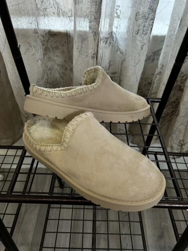 Tamsin Faux Suede Stitch Detail Slip On Mule - Image 2