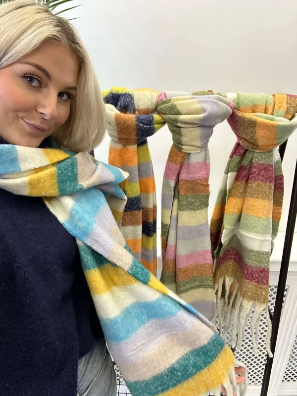 Pastel Stripe Blanket Scarves - Image 2