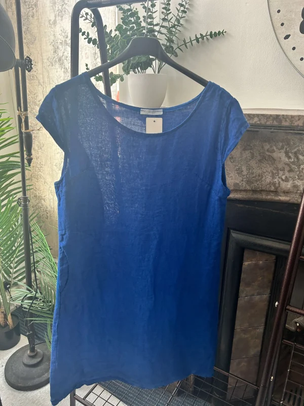 Amy Stretch Side Panel Linen Tunic Dress - Image 5