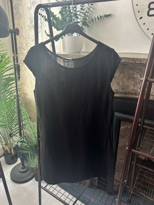 Amy Stretch Side Panel Linen Tunic Dress - Image 4