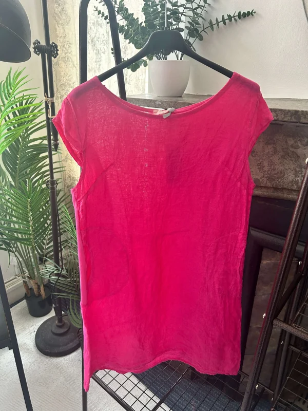 Amy Stretch Side Panel Linen Tunic Dress - Image 7
