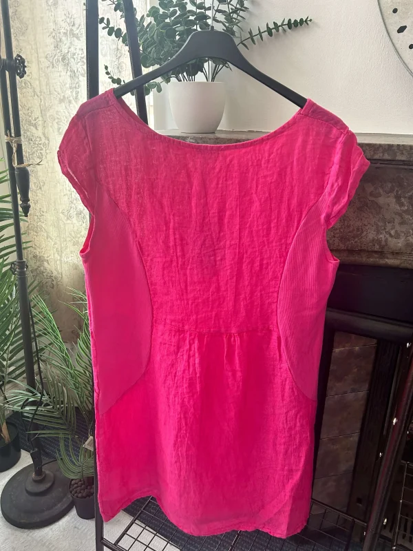 Amy Stretch Side Panel Linen Tunic Dress - Image 3