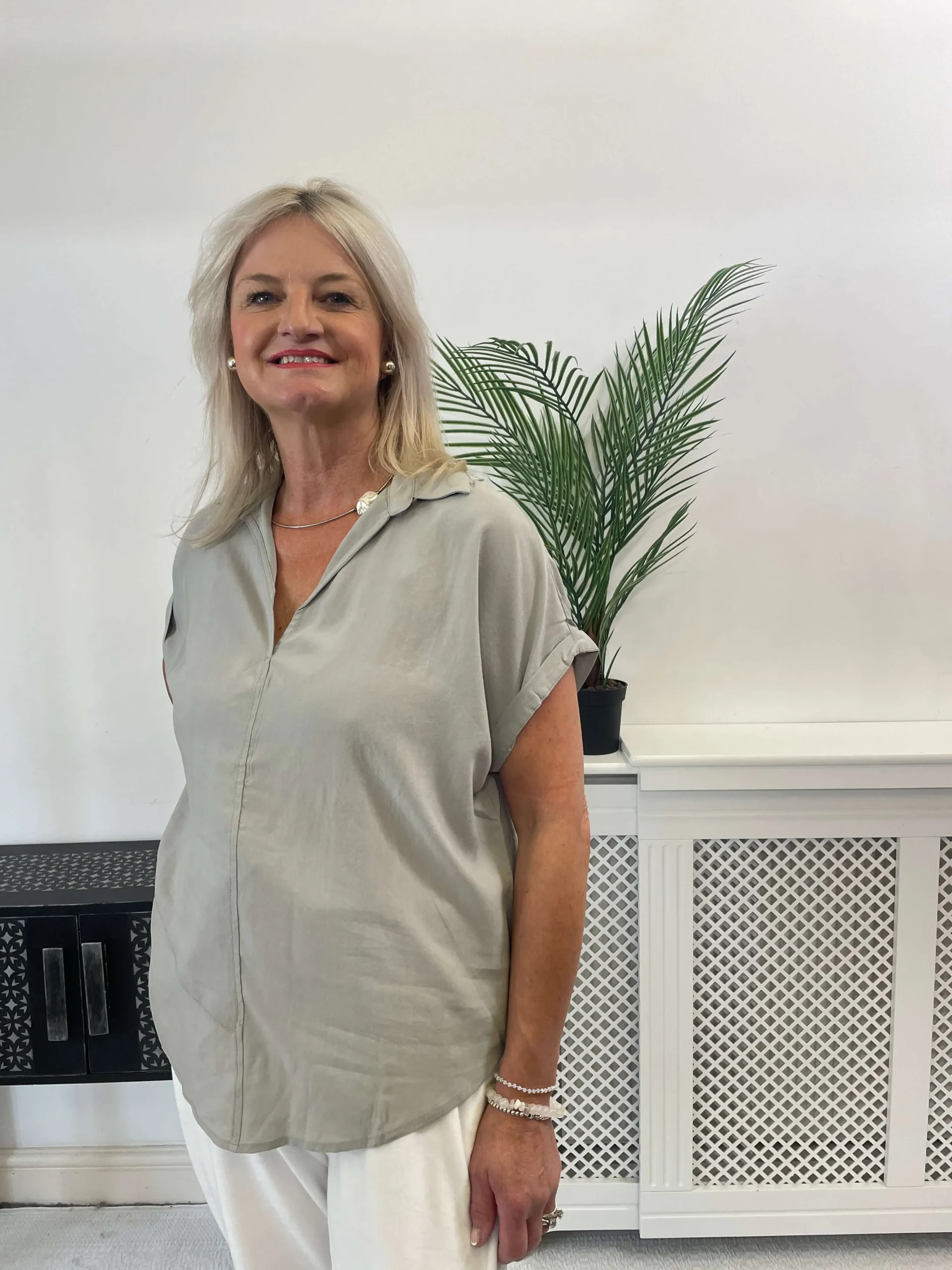 Greca V Neck Ladies Blouse