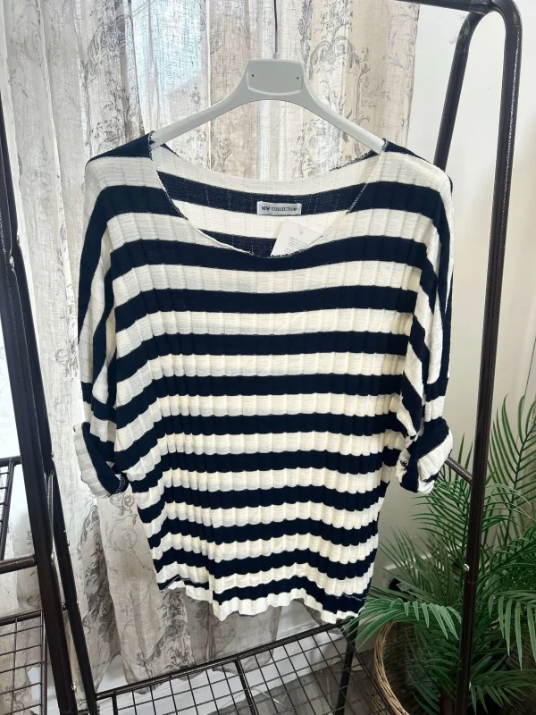 Ribbed Stripe Batwing Jumper - Image 3