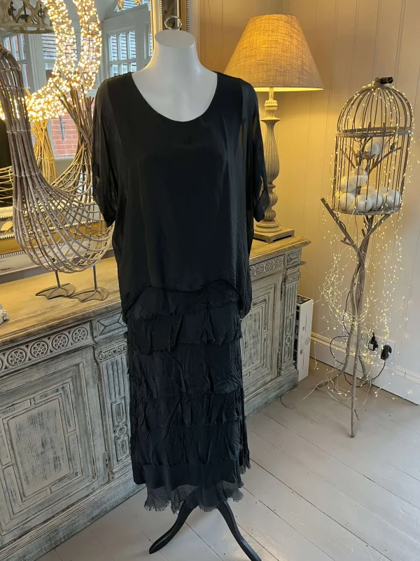 Saskia Silk Look Tiered Dress - Image 5