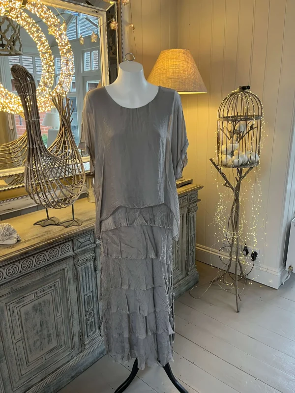 Saskia Silk Look Tiered Dress - Image 4
