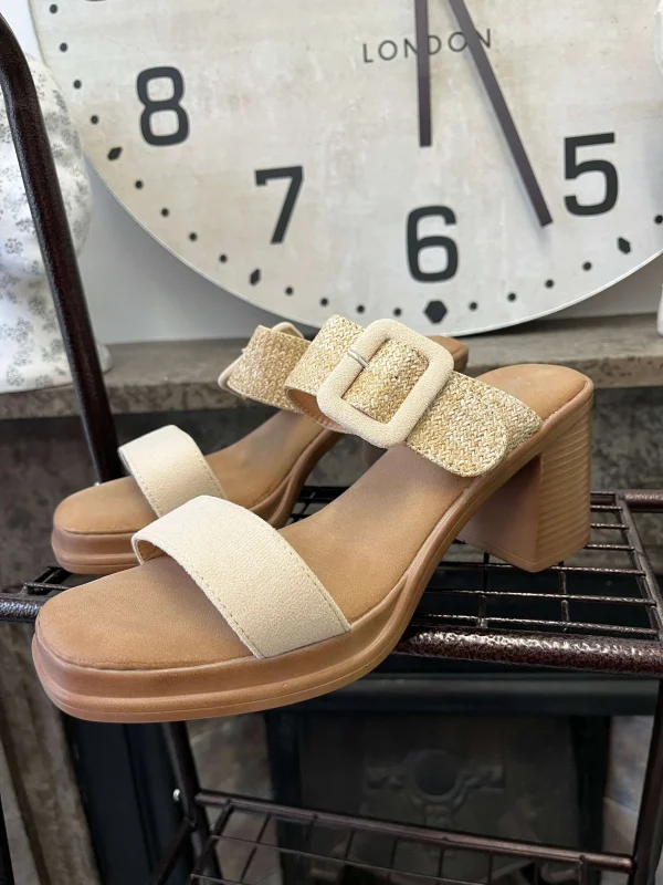 Buckle Detail Summer Block Heel - Image 2
