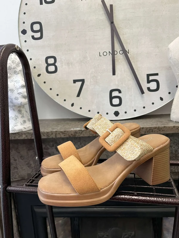 Buckle Detail Summer Block Heel - Image 3