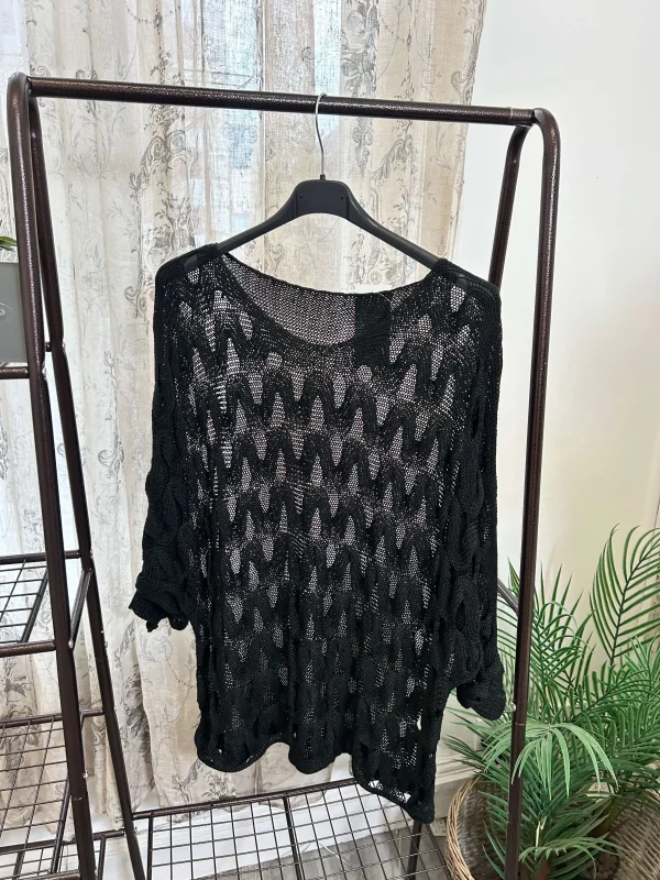 Crochet Wave Open Weave Layering Jumper - Image 4