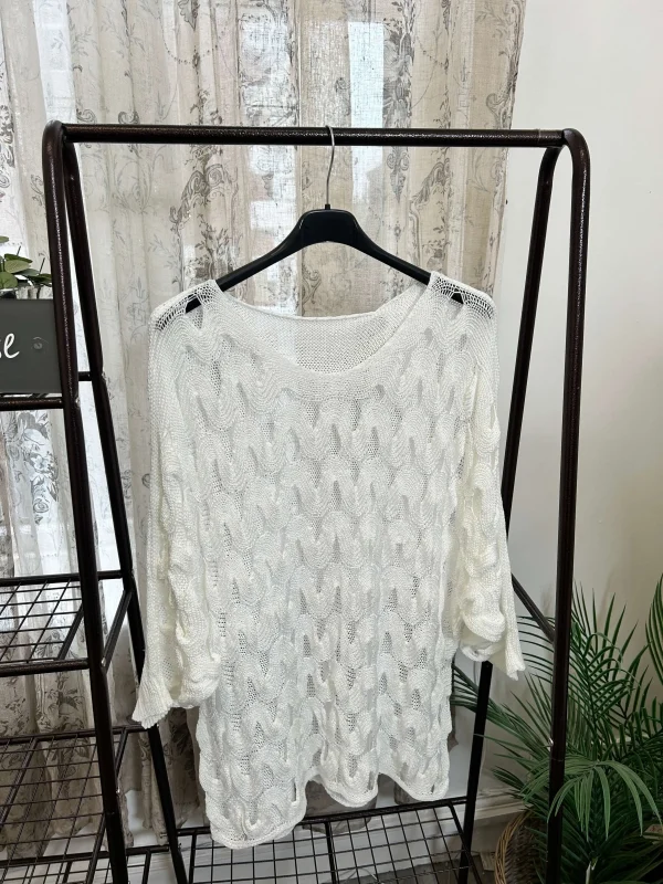 Crochet Wave Open Weave Layering Jumper - Image 2