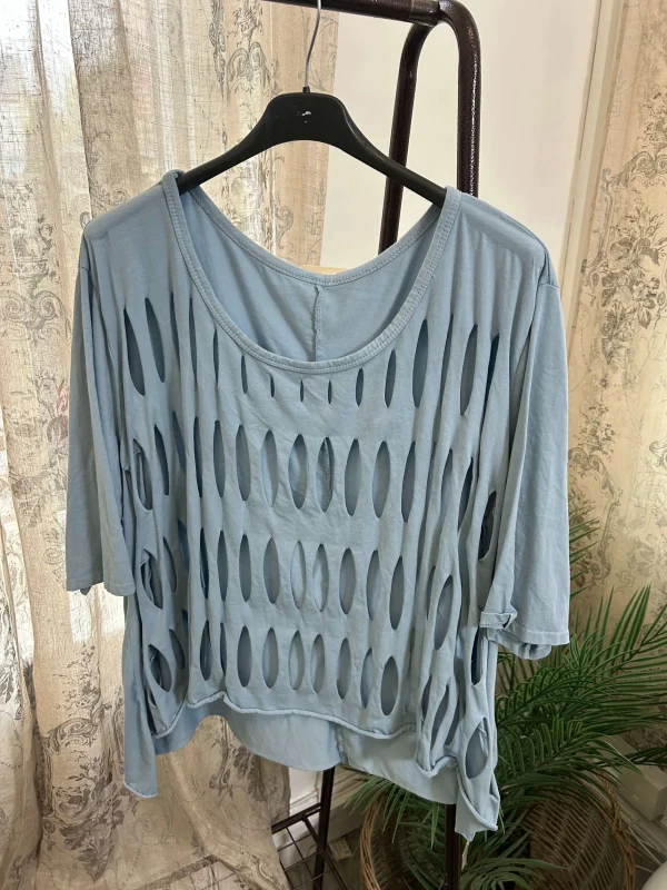 Lazer Cut Detail Layering T-Shirt - Image 5