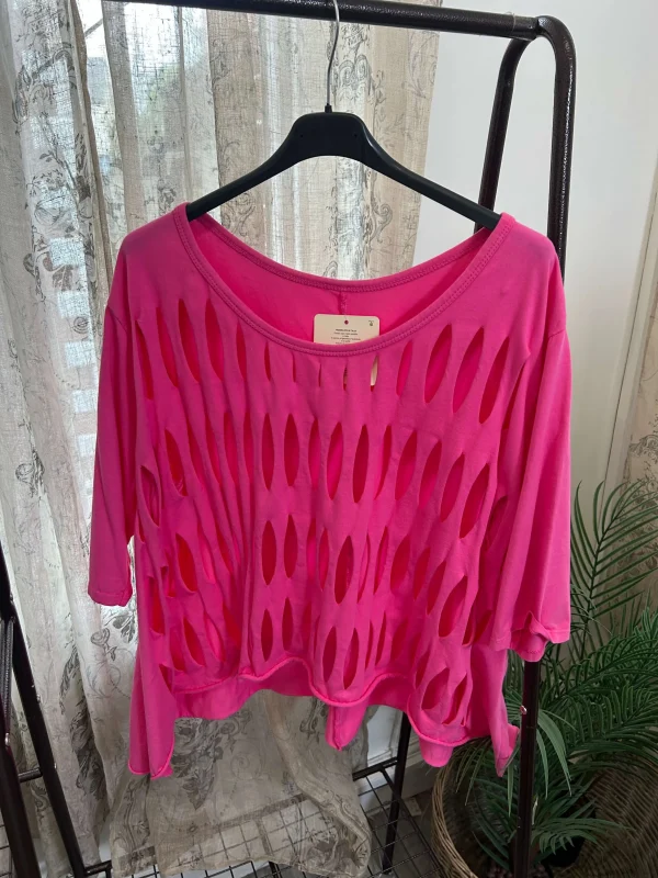 Lazer Cut Detail Layering T-Shirt - Image 3